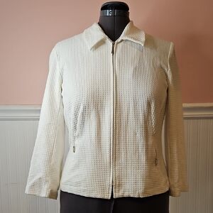 Women's White Zipper Jacket